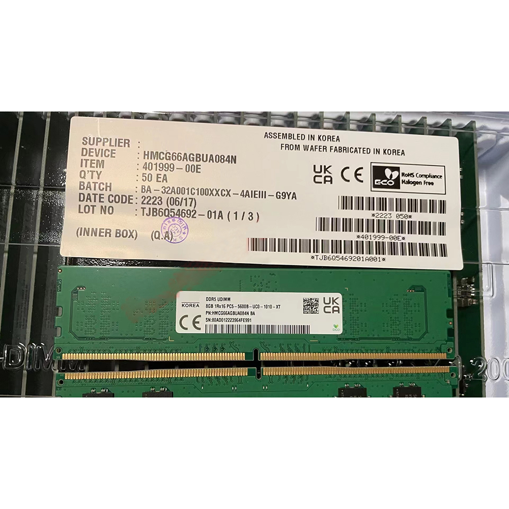 1 ชิ้น HMCG66AGBUA084N แรม 8GB - Ddr5 8Gb บทวิจารณ์และราคา